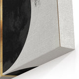 Minimalist Abstract Wall Art – Black, Gold & Gray Circle Design