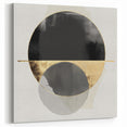 Large Abstract Wall Art – Bold Black & Gold Geometric Circles