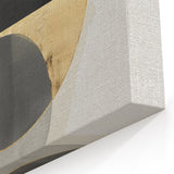 Large Abstract Wall Art – Bold Black & Gold Geometric Circles