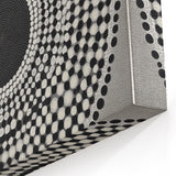 Colorful Abstract Wall Art – Black & White Optical Dot Pattern