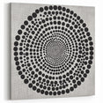 Abstract Art Prints – Hypnotic Black Dot Spiral on Textured Gray