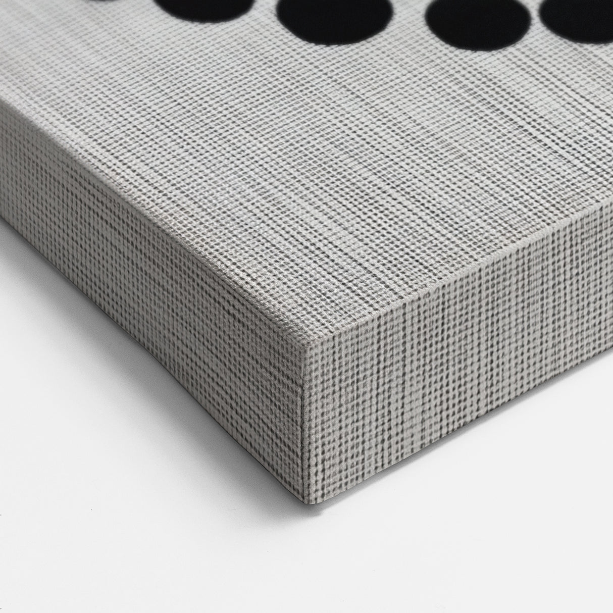 Abstract Art Prints – Hypnotic Black Dot Spiral on Textured Gray