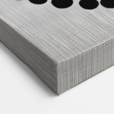 Abstract Art Prints – Hypnotic Black Dot Spiral on Textured Gray