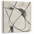 Modern Abstract Wall Art – Dynamic Charcoal Linework on Beige