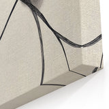 Modern Abstract Wall Art – Dynamic Charcoal Linework on Beige