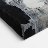 Contemporary Abstract Canvas – Blue, Gray & Textured Collage Art