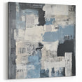 Geometric Abstract Wall Decor – Blue, Black & Urban Texture Collage