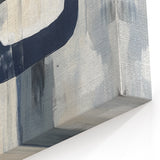 Large Abstract Wall Art – Bold Navy & Neutral Textured Brushwork