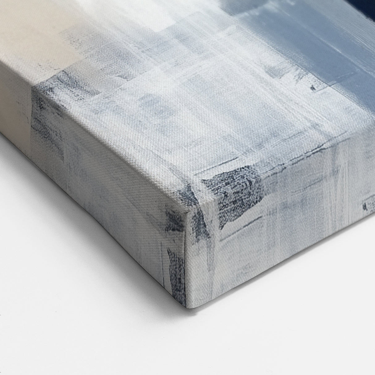 Large Abstract Wall Art – Bold Navy & Neutral Textured Brushwork