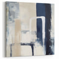 Colorful Abstract Wall Art – Navy, Beige & White Layered Strokes