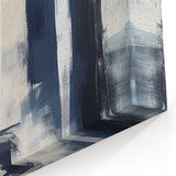 Colorful Abstract Wall Art – Navy, Beige & White Layered Strokes