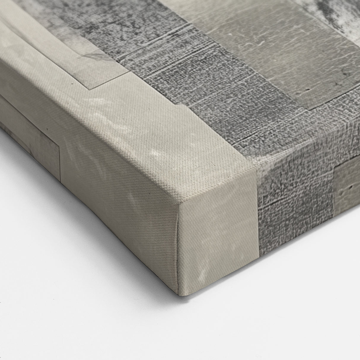 Abstract Art Prints – Black & White Textured Block Composition