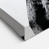 Modern Abstract Wall Art – Bold Black Brushstroke on White Canvas