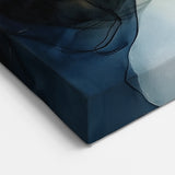 Contemporary Abstract Canvas – Fluid Blue, Orange & White Motion