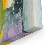 Geometric Abstract Wall Decor – Green, Purple & Yellow Expression