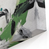 Minimalist Abstract Wall Art – Expressive Green & Black Brushstrokes
