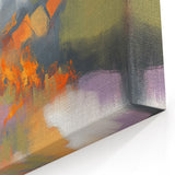 Large Abstract Wall Art – Fiery Orange & Green Contemporary Motion