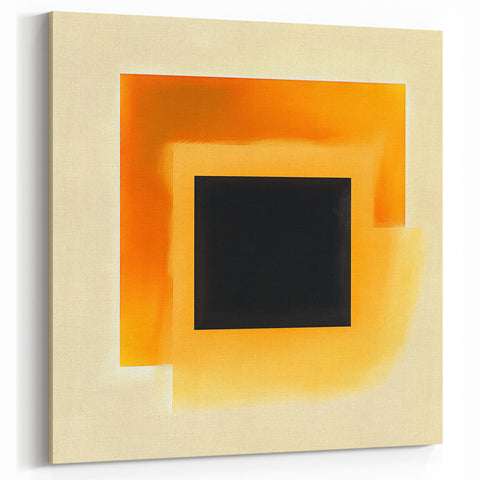 Abstract Art Prints – Black Square with Glowing Orange Gradient