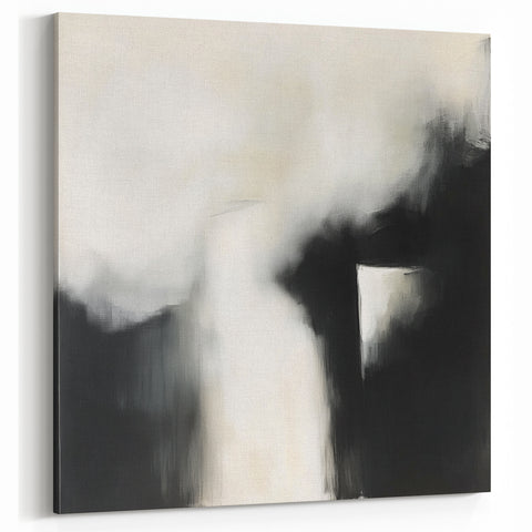 Modern Abstract Wall Art – Minimalist Black and White Canvas