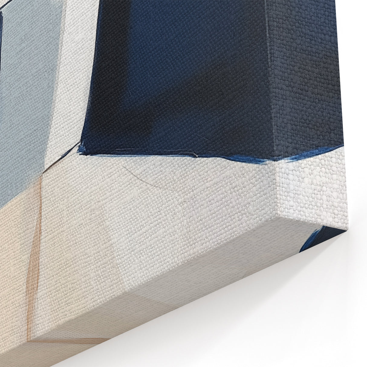 Contemporary Abstract Canvas – Beige and Navy Geometric Wall Art