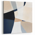 Minimalist Abstract Wall Art – Neutral Beige and Navy Canvas