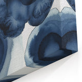 Modern Abstract Wall Art – Navy Blue Floral-Inspired Ink Design