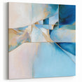 Geometric Abstract Wall Decor – Cool Blue & Gold Modern Canvas
