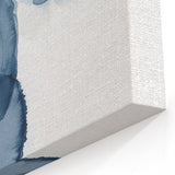 Contemporary Abstract Canvas – Fluid Navy Blue Ink Bloom Artwork