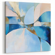 Colorful Abstract Wall Art – Blue, Peach & Gold Modern Canvas Decor