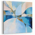 Colorful Abstract Wall Art – Blue, Peach & Gold Modern Canvas Decor