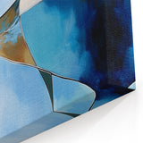 Colorful Abstract Wall Art – Blue, Peach & Gold Modern Canvas Decor