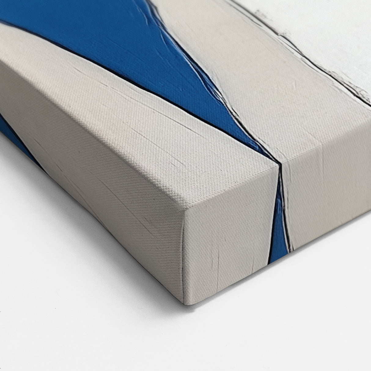 Modern Abstract Wall Art – Bold Geometric Canvas in Blue & Gold