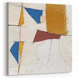 Colorful Abstract Wall Art – Geometric Canvas in Blue & Mustard