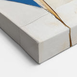 Colorful Abstract Wall Art – Geometric Canvas in Blue & Mustard