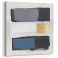 Minimalist Abstract Wall Art – Gray, Navy & Gold Brushstroke Canvas