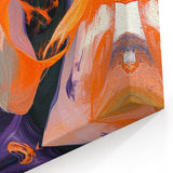 Modern Abstract Wall Art – Bold Vertical Flow in Orange and Green