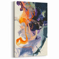 Large Abstract Wall Art – Bold Vertical Swirl in Orange and Purple