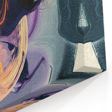 Large Abstract Wall Art – Bold Vertical Swirl in Orange and Purple