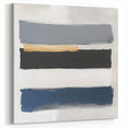 Large Abstract Wall Art – Navy, Gray & Gold Minimal Brushstrokes