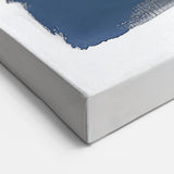 Large Abstract Wall Art – Navy, Gray & Gold Minimal Brushstrokes