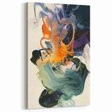Abstract Art Prints – Flowing Modern Swirl in Orange and Mint Green