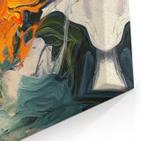 Abstract Art Prints – Flowing Modern Swirl in Orange and Mint Green