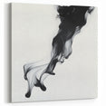 Minimalist Abstract Wall Art – Flowing Black Ink on White Canvas