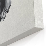 Minimalist Abstract Wall Art – Flowing Black Ink on White Canvas