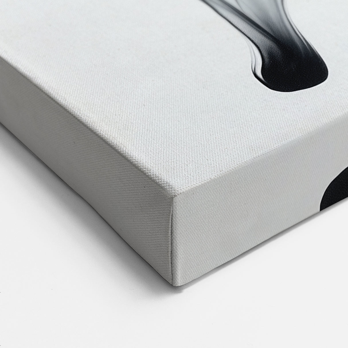 Minimalist Abstract Wall Art – Flowing Black Ink on White Canvas