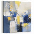 Colorful Abstract Wall Art – Navy, Yellow & White Geometric Canvas
