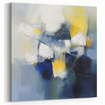 Abstract Art Prints – Bold Blue, Yellow & White Modern Composition