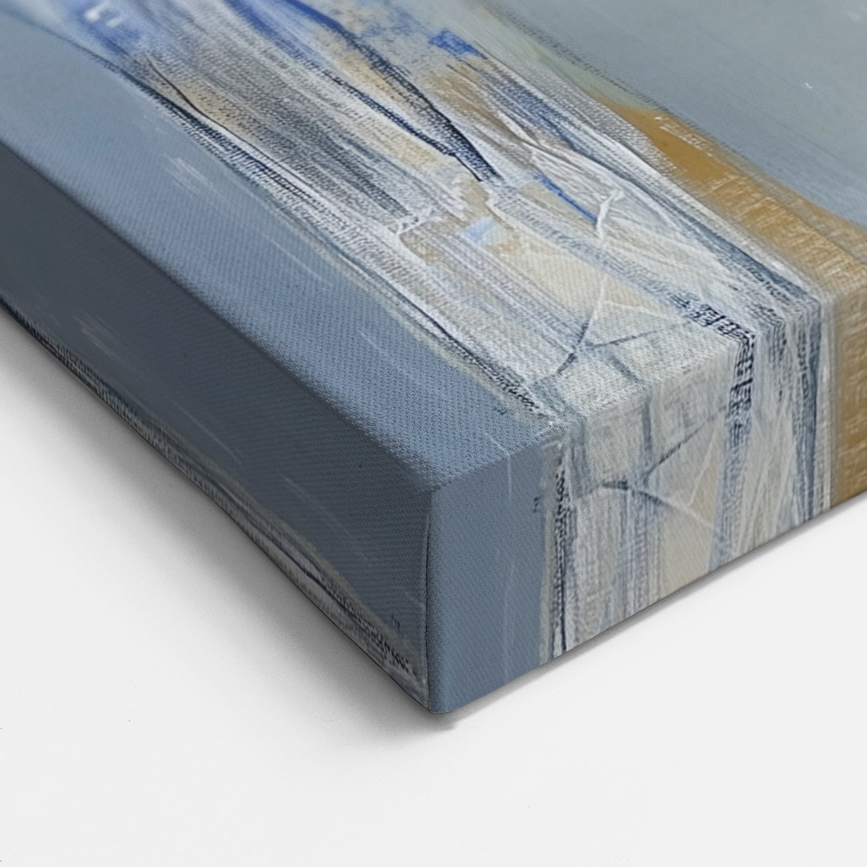 Modern Abstract Wall Art – Blue, Yellow & White Geometric Shapes