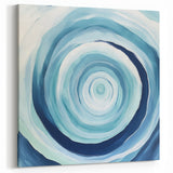 Geometric Abstract Wall Decor – Spiral Blues & Oceanic Movement