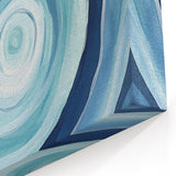 Geometric Abstract Wall Decor – Spiral Blues & Oceanic Movement